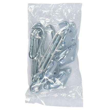 Bevestigingsset schaduwdoek 8 dlg – Materiaal staal, 50 mm, 8 mm, 80 mm