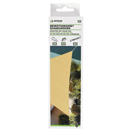 Bevestigingsset schaduwdoek 8 dlg – Materiaal staal, 50 mm, 8 mm, 80 mm
