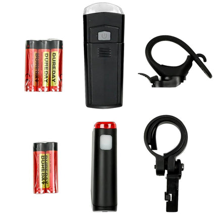 LED Fietslamp Set: 30 Lux, IPX4, AAA Batterijen, Veiligheid & Zichtbaarheid