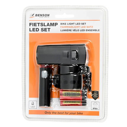 LED Fietslamp Set: 30 Lux, IPX4, AAA Batterijen, Veiligheid & Zichtbaarheid