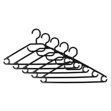 Kledinghangers kunststof 5 dlg zwart – Breedte 40,5 cm, 40,5 cm
