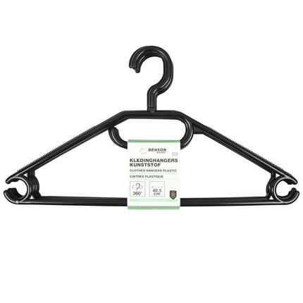 Kledinghangers kunststof 5 dlg zwart – Breedte 40,5 cm, 40,5 cm