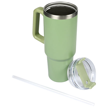 Thermosbeker 900 ml groen – Hoogte 24,5 cm, Diameter ø 8,9 - 7,2 cm, Inhoud 900 ml
