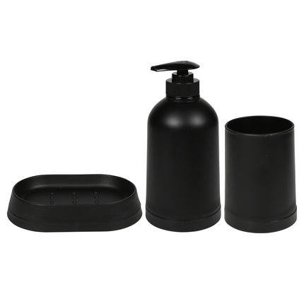 Badkamerset zwart 3 dlg – Volume of soap dispender 350 ml, 350 ml