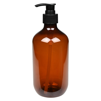 Zeepdispenser bruin – Inhoud 500 ml, Diameter ø 7 cm, Hoogte 19 cm, 500 ml, 7 cm