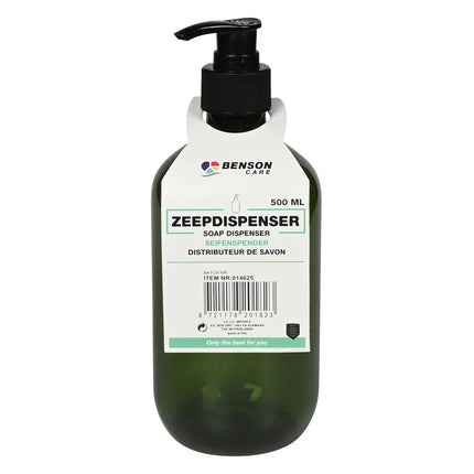 Zeepdispenser groen – Inhoud 500 ml, Diameter ø 7 cm, Hoogte 19 cm, 500 ml, 7 cm