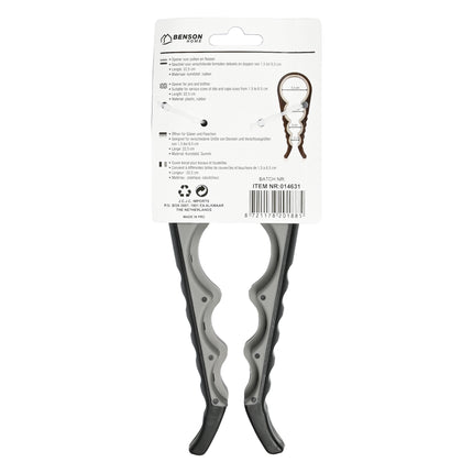 Opener voor potten en flessen – Lengte 22,5 cm, Materiaal kunststof, rubber, 6,5 cm