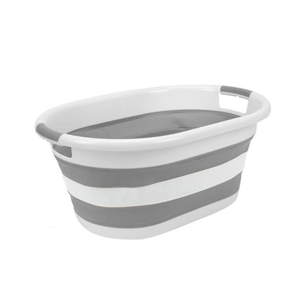 Wasmand opvouwbaar 39 ltr grijs – Inhoud 39 liter, Materiaal PP + TPR, 9 cm, 28 cm