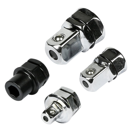 Bit dop adapter set voor ratelringsleutel 4 dlg – Materiaal chroom-vanadiumstaal