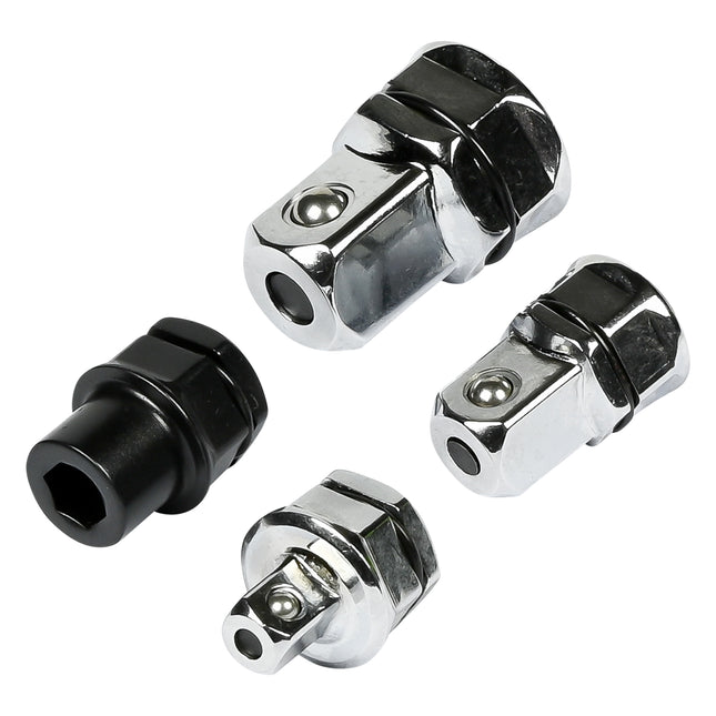 Bit dop adapter set voor ratelringsleutel 4 dlg – Materiaal chroom-vanadiumstaal