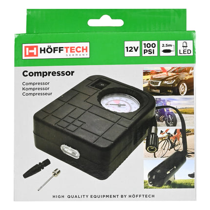 Compressor 12V 100 psi compact – Spanning DC12V, Cilinderdiameter 16 mm, Snoerlengte 2,5 m