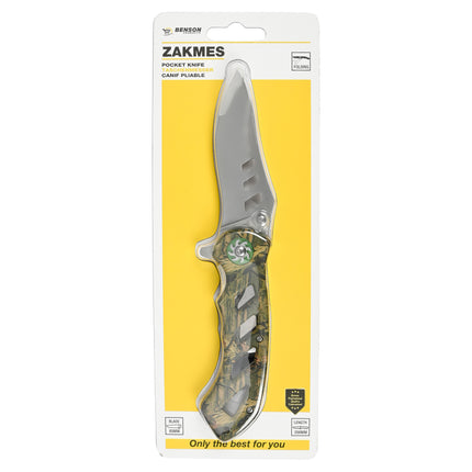 Zakmes inklapbaar survival – Lengte lemmet 8.5 cm, Lengte ingeklapt 11.5 cm, 8.5 cm
