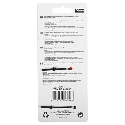 Waterpas leveler set 2 dlg – Materiaal Kunststof, Afmetingen 43 x 58 mm, 58 mm