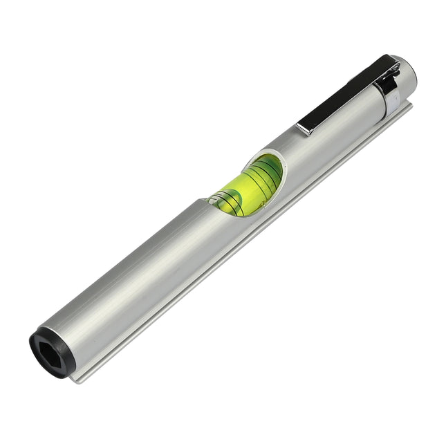 Waterpas pen alu met clip 13 cm – Model pen, Afmetingen ø13 mm x 13 cm, 13 mm
