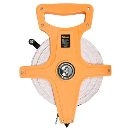 Landmeter 50 mtr – Lengte 50 m, Breedte (band) 13 mm, Afmetingen haspel 30.5 x 21 cm