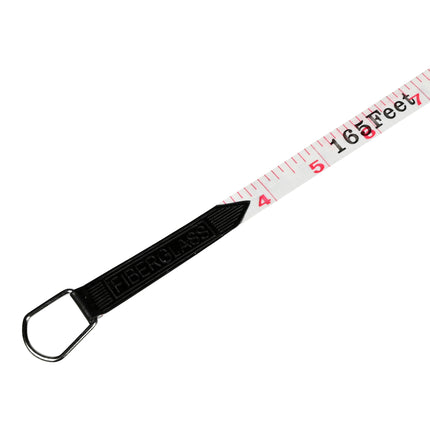 Landmeter 50 mtr – Lengte 50 m, Breedte (band) 13 mm, Afmetingen haspel 30.5 x 21 cm
