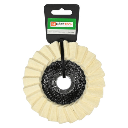 Lamellenschijf vilt Ø 125 x 22 mm – Afmetingen ø125 mm x 22 mm, Max. toerental 15.000 RPM