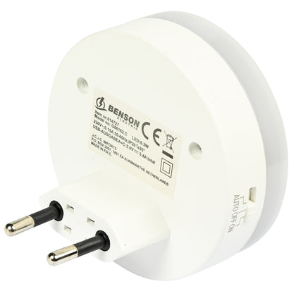Nachtlamp USB-A en USB-C met dag/nacht + PIR sensor – Input 230V - 50 Hz, 230V