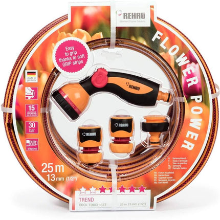 Rehau Tuinslangset Rood 25m, 5-delig, max 30 bar, tuinirrigatie.
