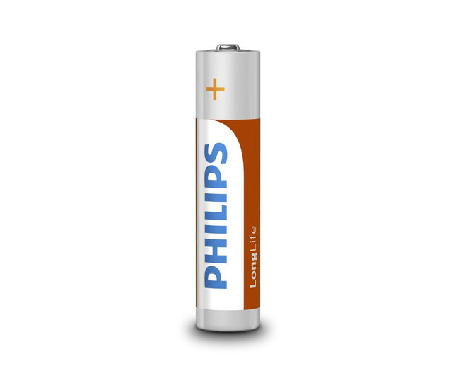 Philips Longlife AAA Batterijen - 4 Stuks, 1.5V Voor Afstandsbediening