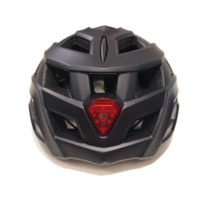 Fietshelm volwassenen met verlichting zwart M – Maat M, Hoofdomtrek 54-58 CM, 58 CM