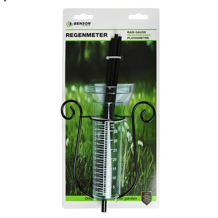 Regenmeter – Totale lengte 90 cm, Lengte steel 66 cm (3 delen), 40 mm, 90 cm, 66 cm
