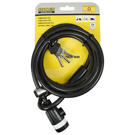 Kabelslot Cyclofort 10 x 2000 mm – Lengte kabel 2 m, Diameter kabel ø 10 mm, 2 m