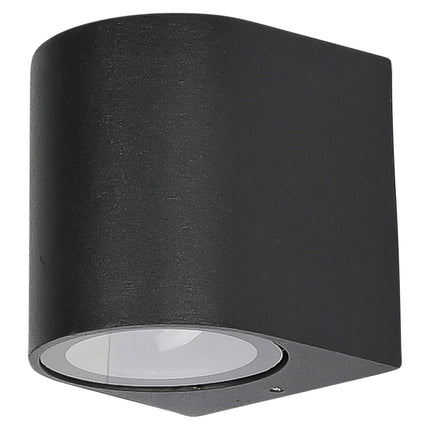 Wandlamp rond IP65 – Fitting GU10, Waterdicht IP65, Snoer lengte 30 cm, Kleur zwart