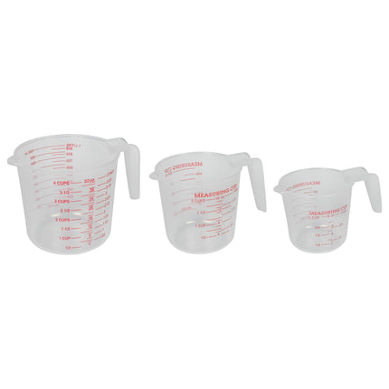 Maatbeker set 3 dlg – Inhoud 250 ml, 500 ml en 1000 ml, Materiaal plasti, 250 ml