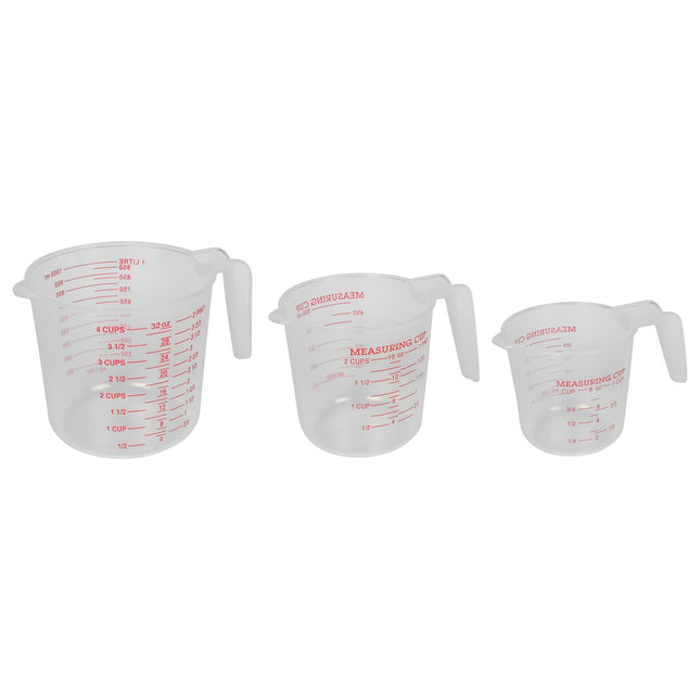Maatbeker set 3 dlg – Inhoud 250 ml, 500 ml en 1000 ml, Materiaal plasti, 250 ml