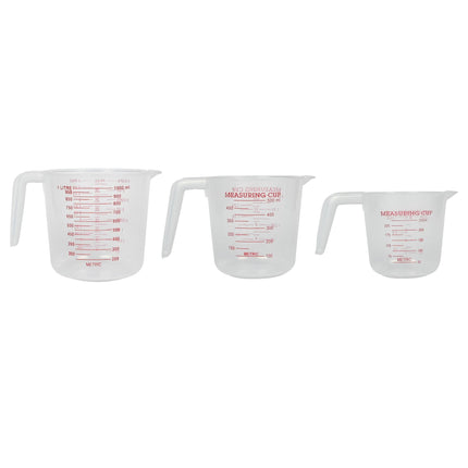 Maatbeker set 3 dlg – Inhoud 250 ml, 500 ml en 1000 ml, Materiaal plasti, 250 ml