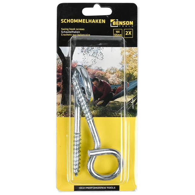 Schommelhaakset met krul 10x125mm 2 dlg – 125 mm, 10 mm