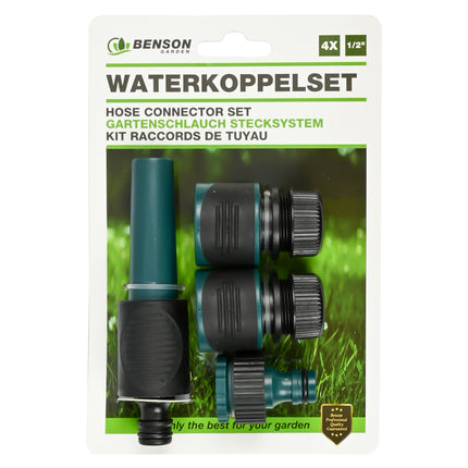 Waterkoppelset 1/2" 4 dlg soft grip