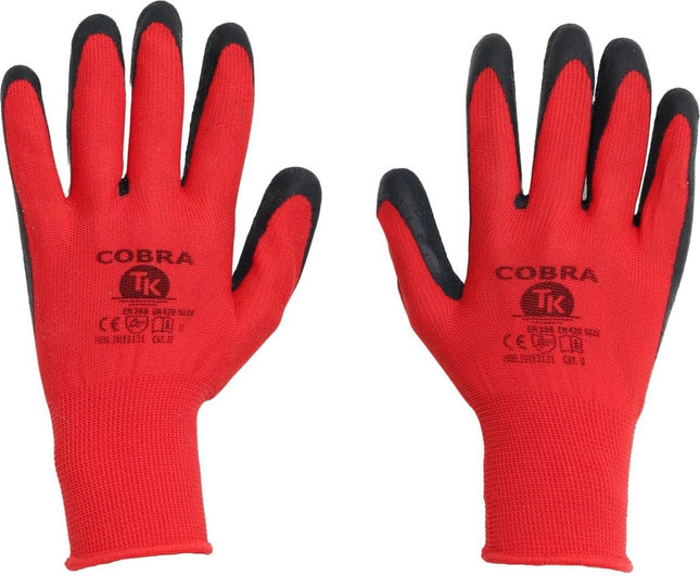 Werkhandschoenen rood zwart maat 11