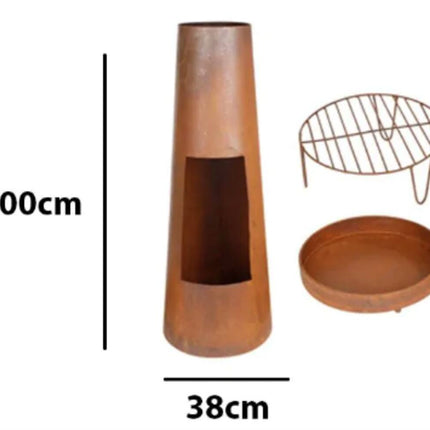 Vuurschaal Zuil 38x38x100 cm voor sfeervolle avonden buiten.