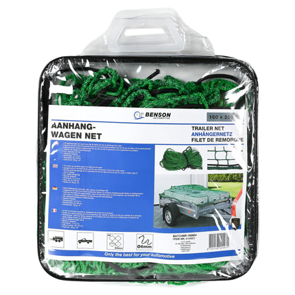 Aanhangwagen net 1,6 x 2,5 mtr in tas – Materiaal polyester, Afmetingen 1,6 x 2,5 m