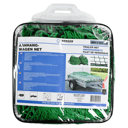 Aanhangwagen net 2,5 x 3,5 mtr in tas – Materiaal polyester, Afmetingen 2,5 x 3,5 m