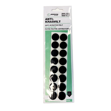 Antikrasvilt ø19 mm 16 dlg zwart – Maat ø19 mm, Aantal 16 st