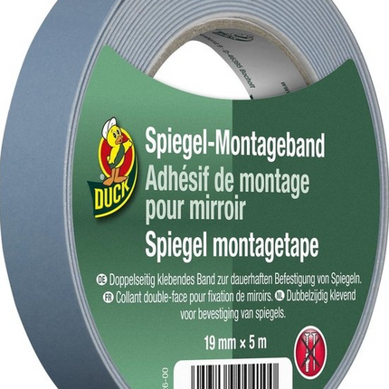 Spiegel-montagetape 19 mm x 5 m – Breedte 19 mm, Lengte 5 meter, 5 meter
