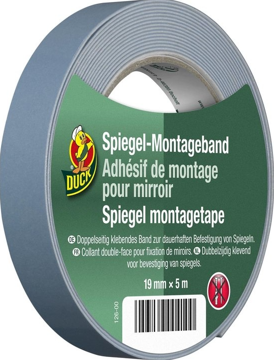 Spiegel-montagetape 19 mm x 5 m – Breedte 19 mm, Lengte 5 meter, 5 meter