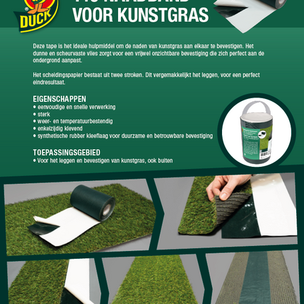 Naadband kunstgras 150 mm x 10 m – Afmeting 150 mm breed × 10 m lang, 10 meter