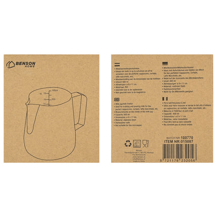 Melkkan RVS 600 ml – Inhoud 600 ml, Afmetingen ø 9 x 11 cm, Materiaal RVS, 11 cm