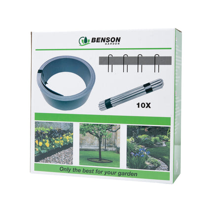 Borderrand op rol 5 m x 7 cm – Lengte 5 m, Hoogte 7 cm, Grondpinnen 10x inclusief
