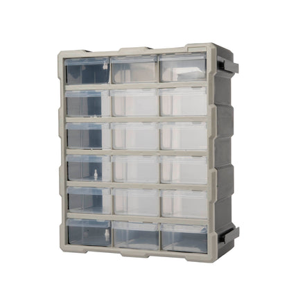 Opbergbox 18 vak 38,1 x 46,5 x 15,8 cm – Afmetingen 38,1 × 46,5 × 15,8 cm