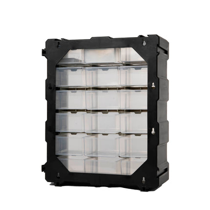 Opbergbox 18 vak 38,1 x 46,5 x 15,8 cm – Afmetingen 38,1 × 46,5 × 15,8 cm