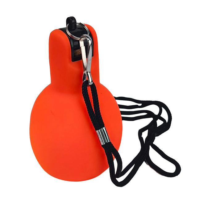 Handfluit oranje – Afmeting fluitje 4,5 x 1,7 cm, Lengte koord 45 cm, 1,7 cm, 45 cm