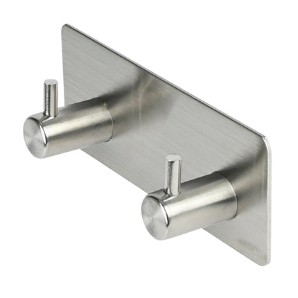 Haak dubbel metaal zelfklevend zilver – Afmetingen 11,5 x 4,5 x 3 cm, Kleur zilver