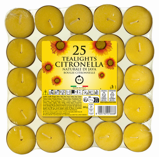 Citronella theelichten 25 dlg – Compact