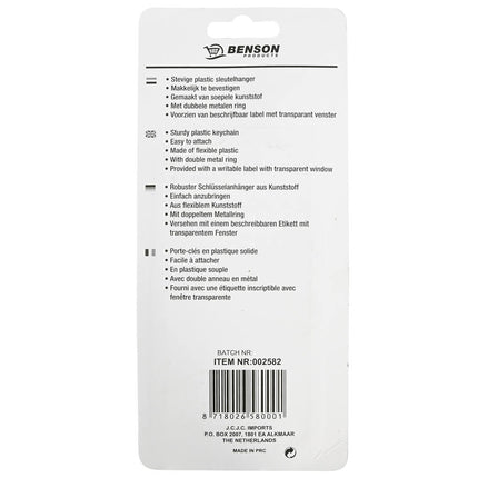 Sleutellabel 10 dlg - Stevig Plastic met Beschrijfbaar Label