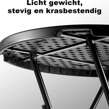 Statafel Zwart Bardi: 80cm Rond, 110cm Hoog, Kras- en UV-bestendig
